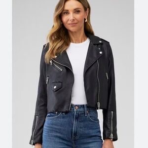 Blank NYC Black Faux Leather Streetwear Biker Jacket Size M